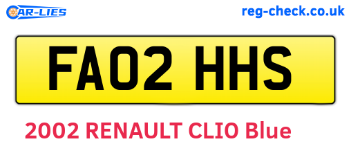 FA02HHS are the vehicle registration plates.