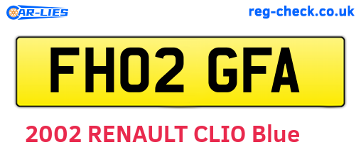 FH02GFA are the vehicle registration plates.