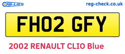 FH02GFY are the vehicle registration plates.