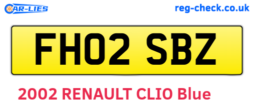 FH02SBZ are the vehicle registration plates.