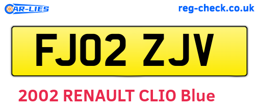 FJ02ZJV are the vehicle registration plates.