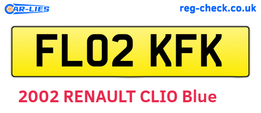 FL02KFK are the vehicle registration plates.