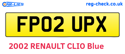 FP02UPX are the vehicle registration plates.