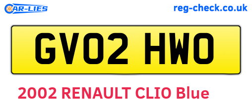 GV02HWO are the vehicle registration plates.