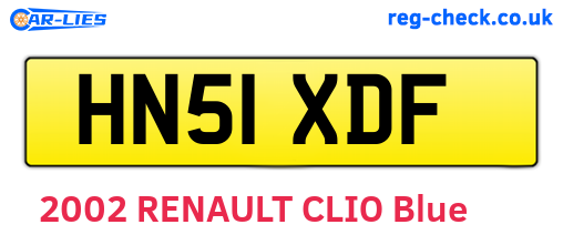 HN51XDF are the vehicle registration plates.