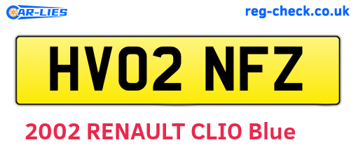 HV02NFZ are the vehicle registration plates.