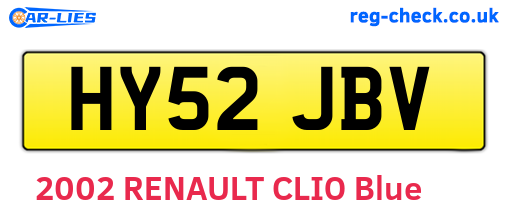 HY52JBV are the vehicle registration plates.