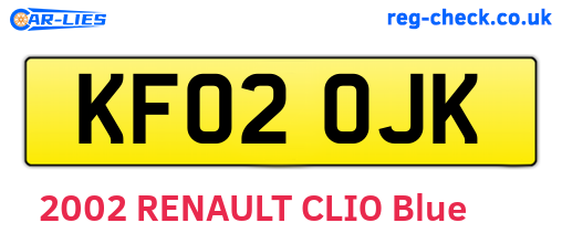 KF02OJK are the vehicle registration plates.