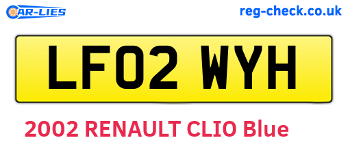 LF02WYH are the vehicle registration plates.