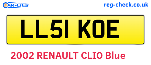 LL51KOE are the vehicle registration plates.