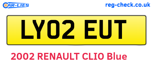LY02EUT are the vehicle registration plates.