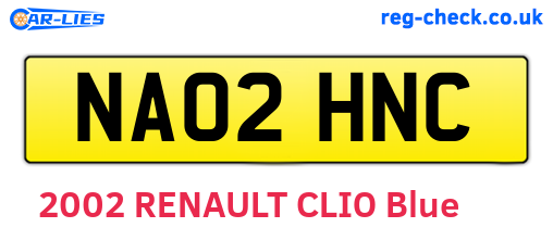 NA02HNC are the vehicle registration plates.