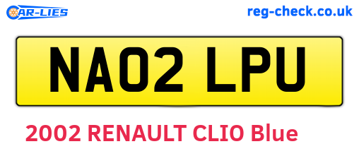 NA02LPU are the vehicle registration plates.