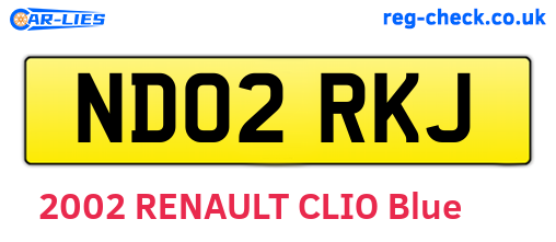 ND02RKJ are the vehicle registration plates.