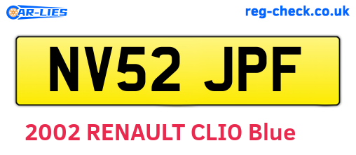 NV52JPF are the vehicle registration plates.