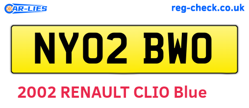 NY02BWO are the vehicle registration plates.
