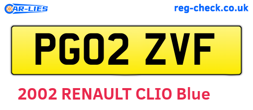 PG02ZVF are the vehicle registration plates.
