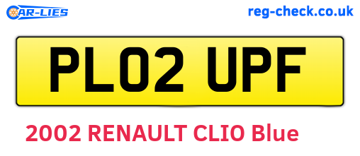 PL02UPF are the vehicle registration plates.