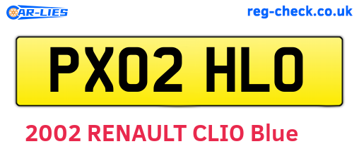 PX02HLO are the vehicle registration plates.