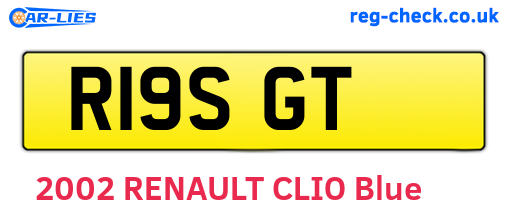 R19SGT are the vehicle registration plates.