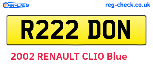 R222DON are the vehicle registration plates.