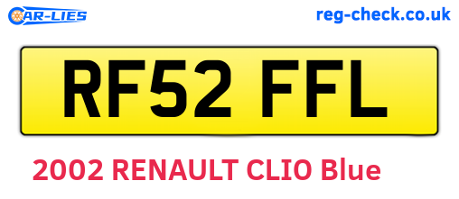 RF52FFL are the vehicle registration plates.
