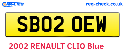 SB02OEW are the vehicle registration plates.