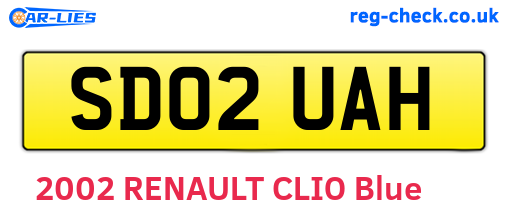 SD02UAH are the vehicle registration plates.