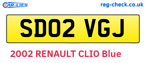 SD02VGJ are the vehicle registration plates.
