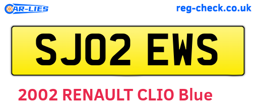 SJ02EWS are the vehicle registration plates.