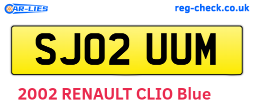 SJ02UUM are the vehicle registration plates.