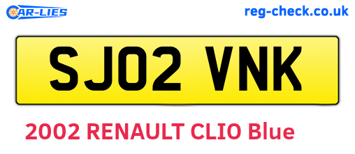 SJ02VNK are the vehicle registration plates.