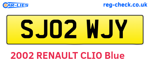 SJ02WJY are the vehicle registration plates.