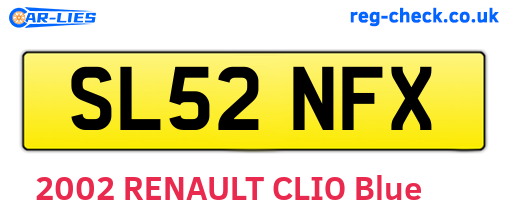 SL52NFX are the vehicle registration plates.