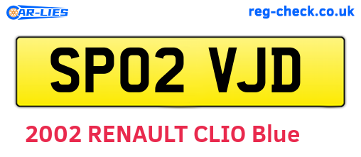 SP02VJD are the vehicle registration plates.
