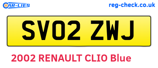 SV02ZWJ are the vehicle registration plates.