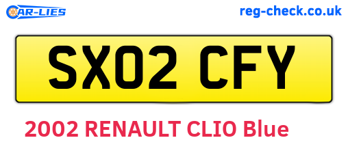 SX02CFY are the vehicle registration plates.