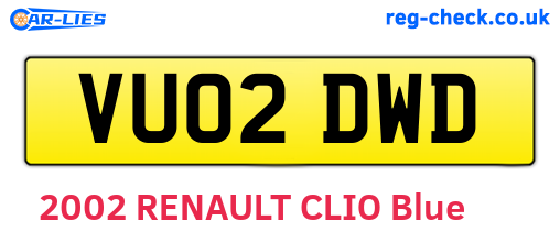 VU02DWD are the vehicle registration plates.