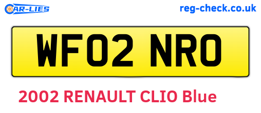 WF02NRO are the vehicle registration plates.