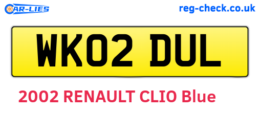 WK02DUL are the vehicle registration plates.