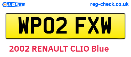 WP02FXW are the vehicle registration plates.