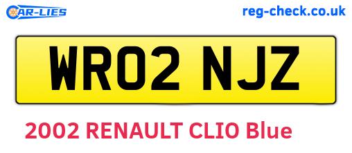 WR02NJZ are the vehicle registration plates.