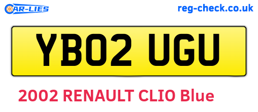 YB02UGU are the vehicle registration plates.