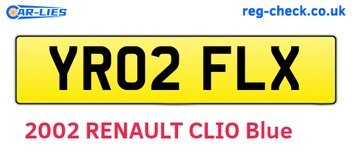 YR02FLX are the vehicle registration plates.