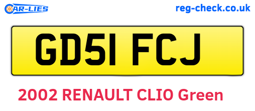 GD51FCJ are the vehicle registration plates.