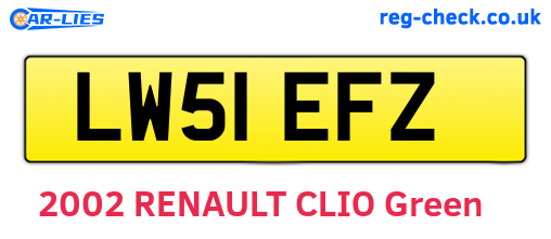 LW51EFZ are the vehicle registration plates.
