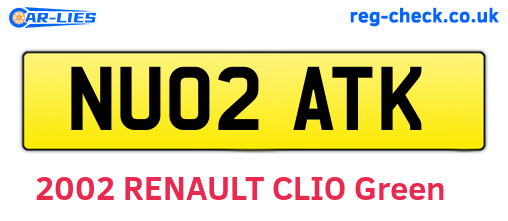 NU02ATK are the vehicle registration plates.