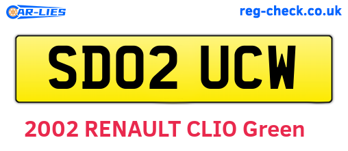 SD02UCW are the vehicle registration plates.