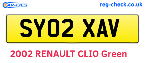 SY02XAV are the vehicle registration plates.