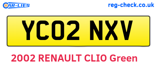 YC02NXV are the vehicle registration plates.